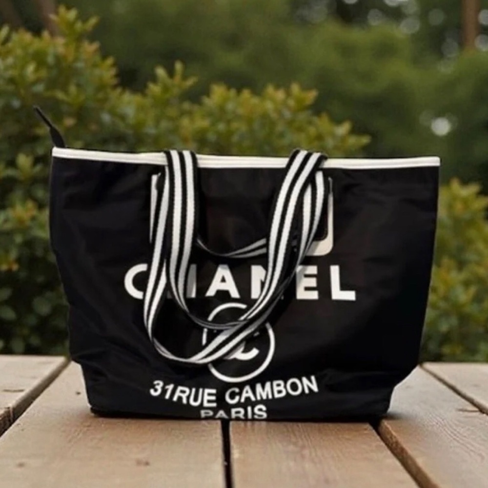 Black and White Heavy Canvas Tote - New! - Picture 2 of 6